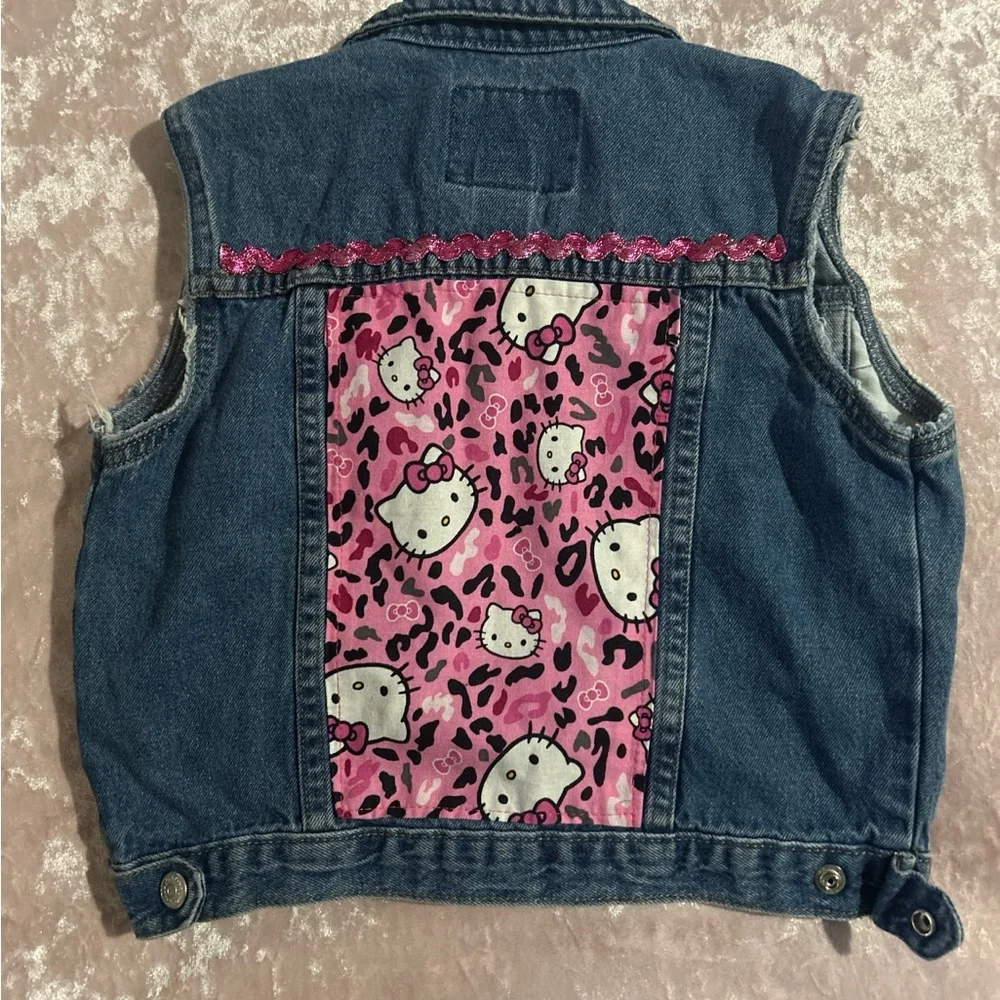 One-of-a-Kind Custom Hello Kitty Denim Vest - Toddler Size 3T